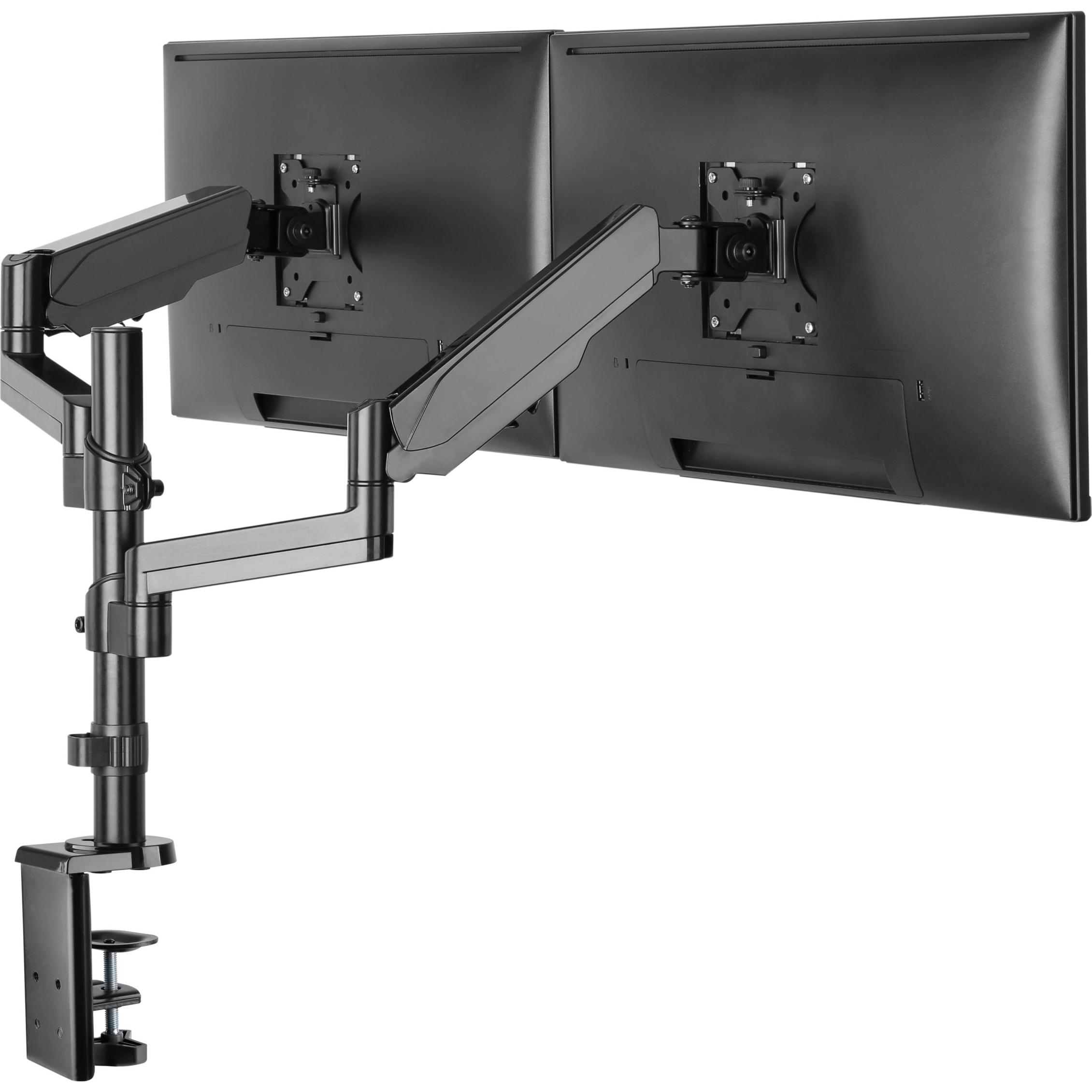 A large main feature product image of Brateck Interactive Counterbalanced Dual LCD Desk Mounted Monitor Arm- 17"-32"
