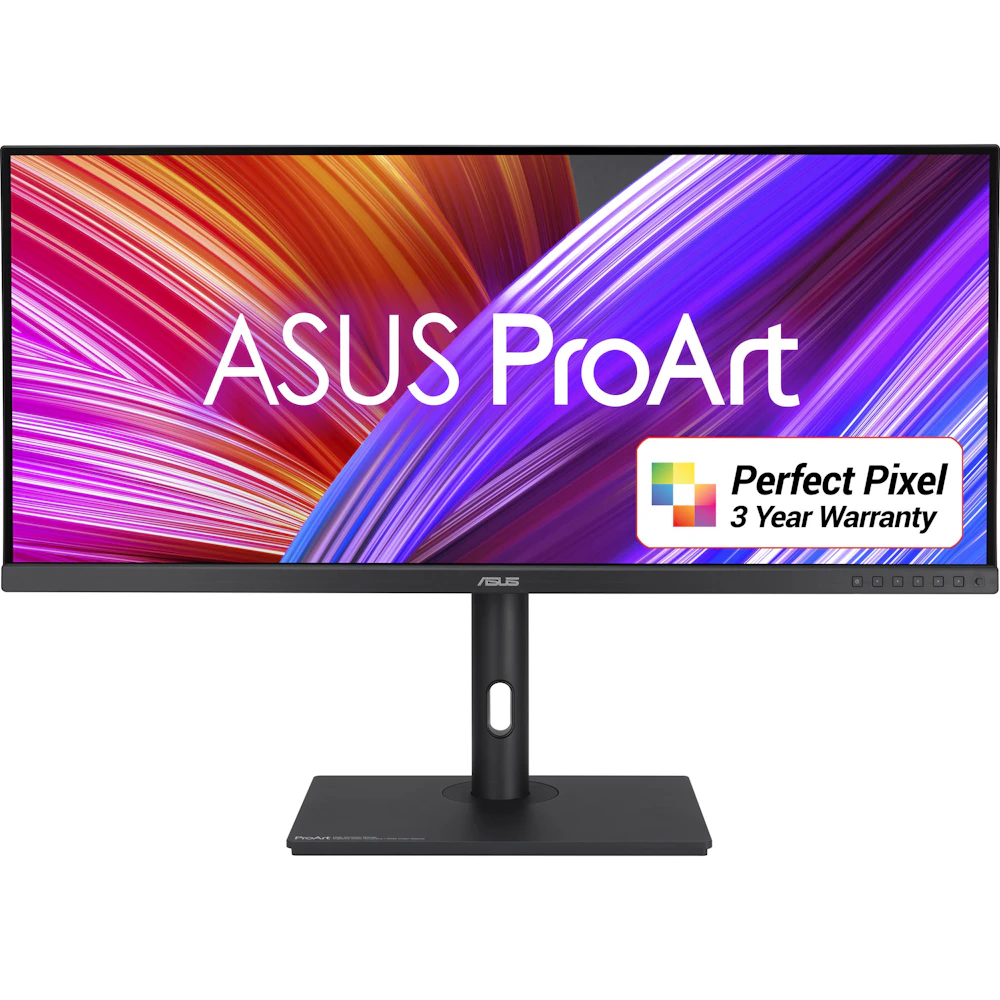 A large main feature product image of ASUS ProArt PA348CGV 34" UWQHD Ultrawide 120Hz IPS Monitor