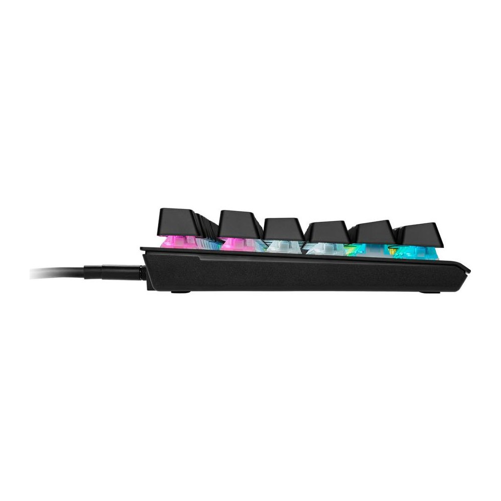 A large main feature product image of Corsair K60 PRO TKL RGB Optical-Mechanical Gaming Keyboard, Backlit RGB LED, CORSAIR OPX, Black