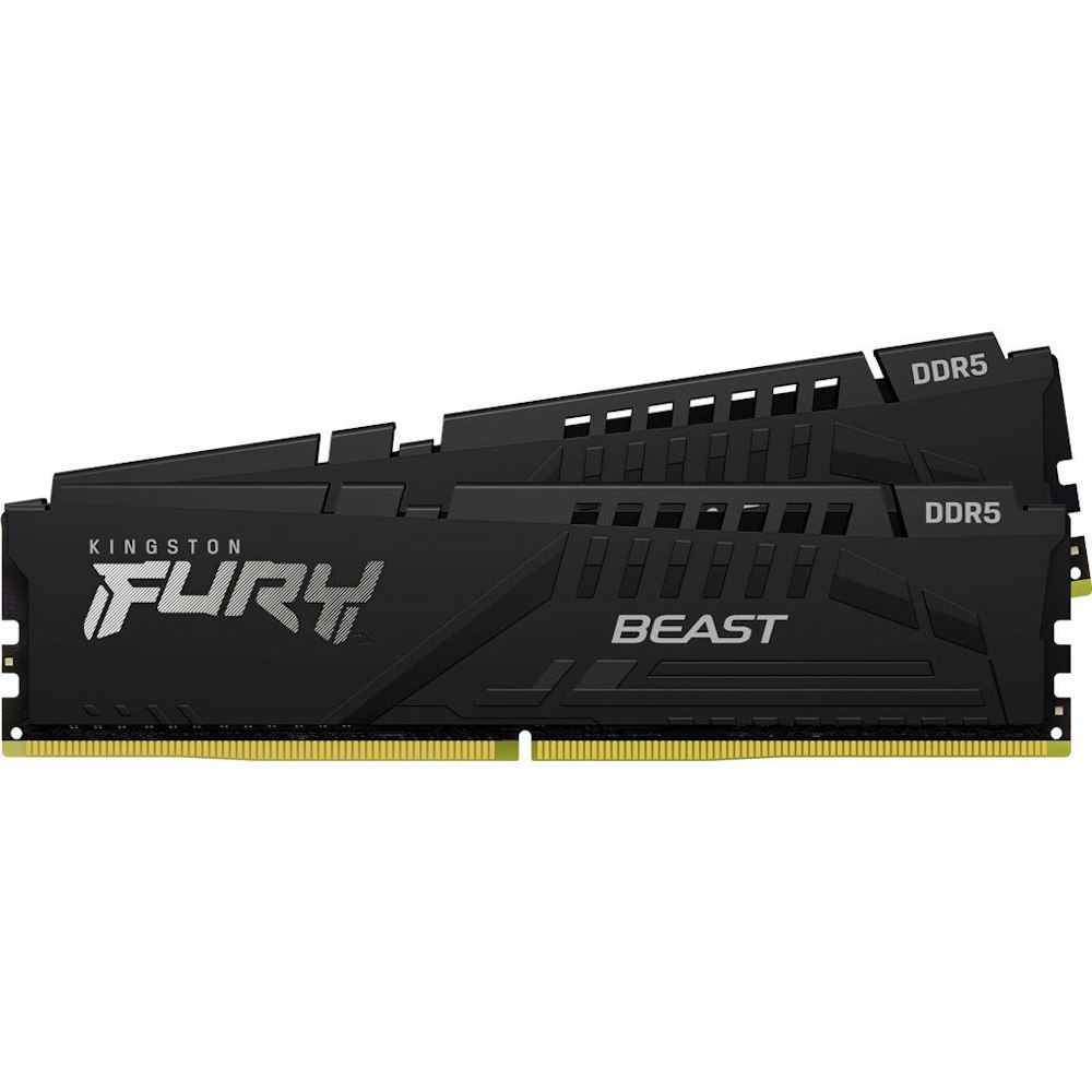 A large main feature product image of Kingston 32GB Kit (2x16GB) DDR5 Fury Beast AMD EXPO C36 5600MHz - Black