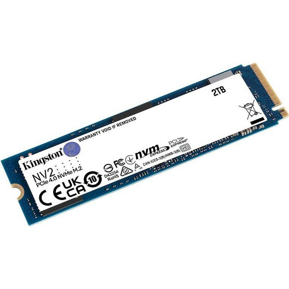 A large main feature product image of Kingston NV2 PCIe Gen4 NVMe M.2 SSD - 2TB