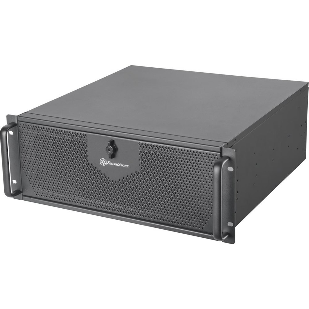 A large main feature product image of SilverStone RM42-502 4U Rackmount Case - Black