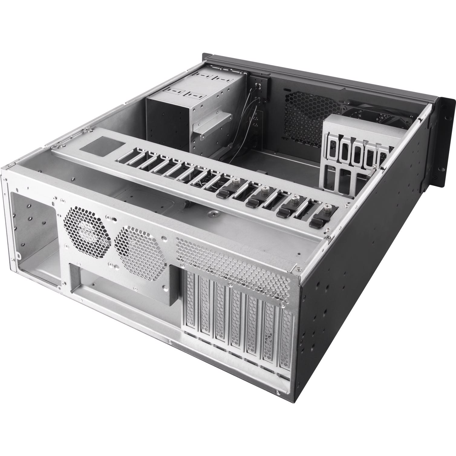 A large main feature product image of SilverStone RM42-502 4U Rackmount Case