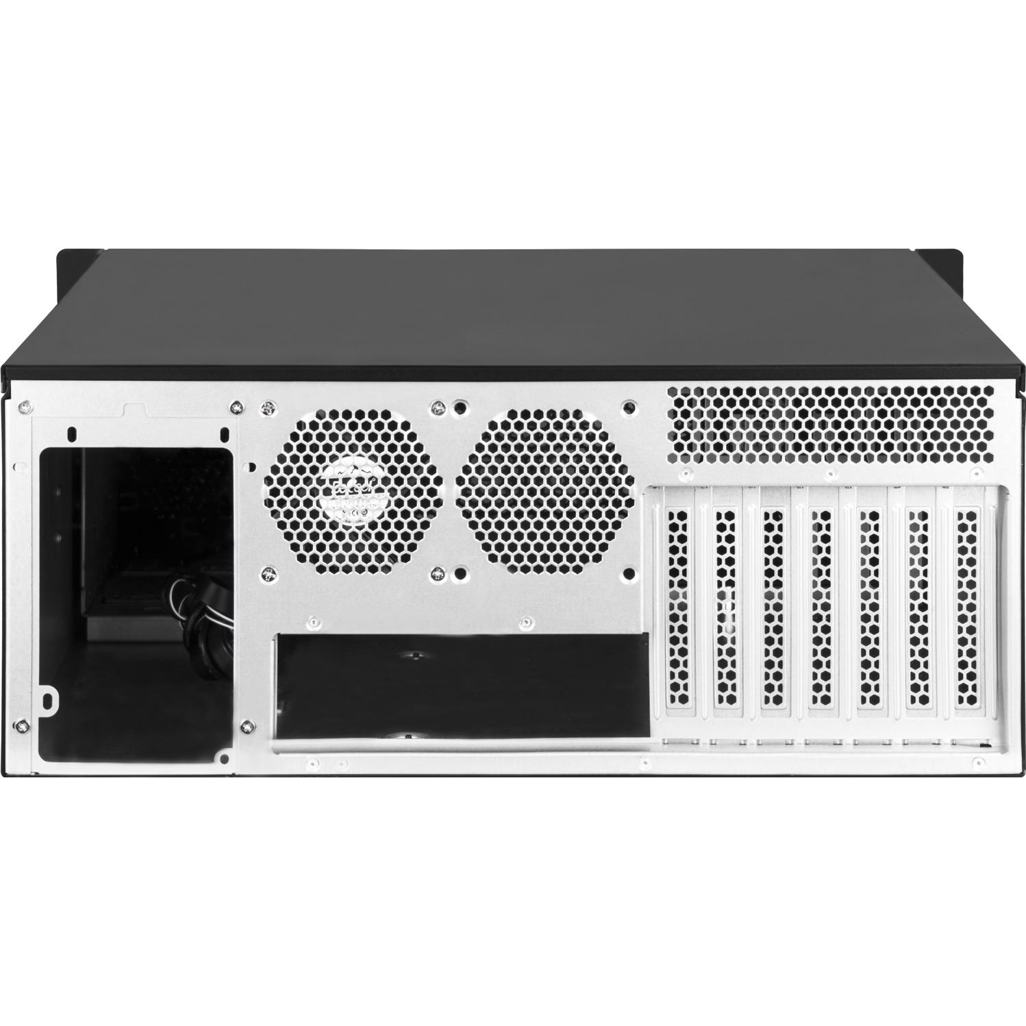 A large main feature product image of SilverStone RM42-502 4U Rackmount Case