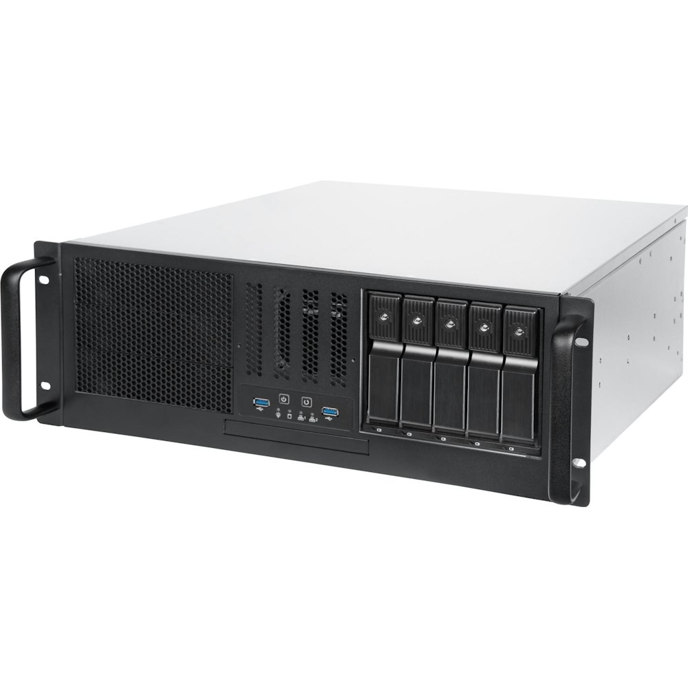 A large main feature product image of SilverStone RM41-H08 4U Rackmount Case - Black