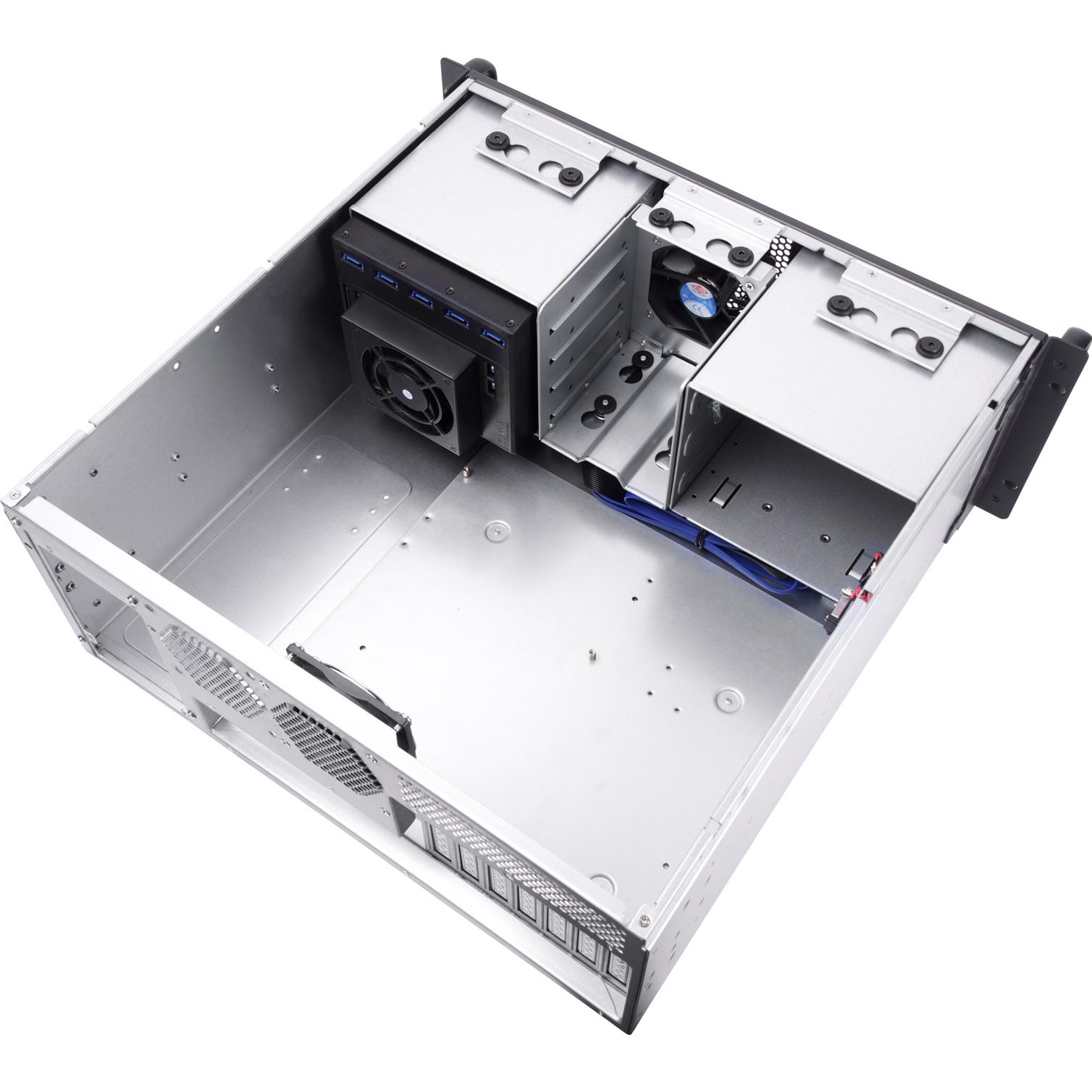 A large main feature product image of SilverStone RM41-H08 4U Rackmount Case