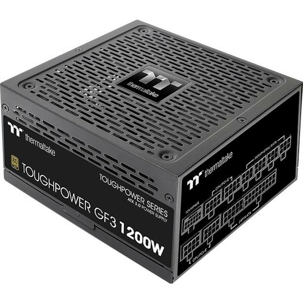 A large main feature product image of Thermaltake Toughpower GF3 - 1200W 80PLUS Gold PCIe 5.0 ATX Modular PSU