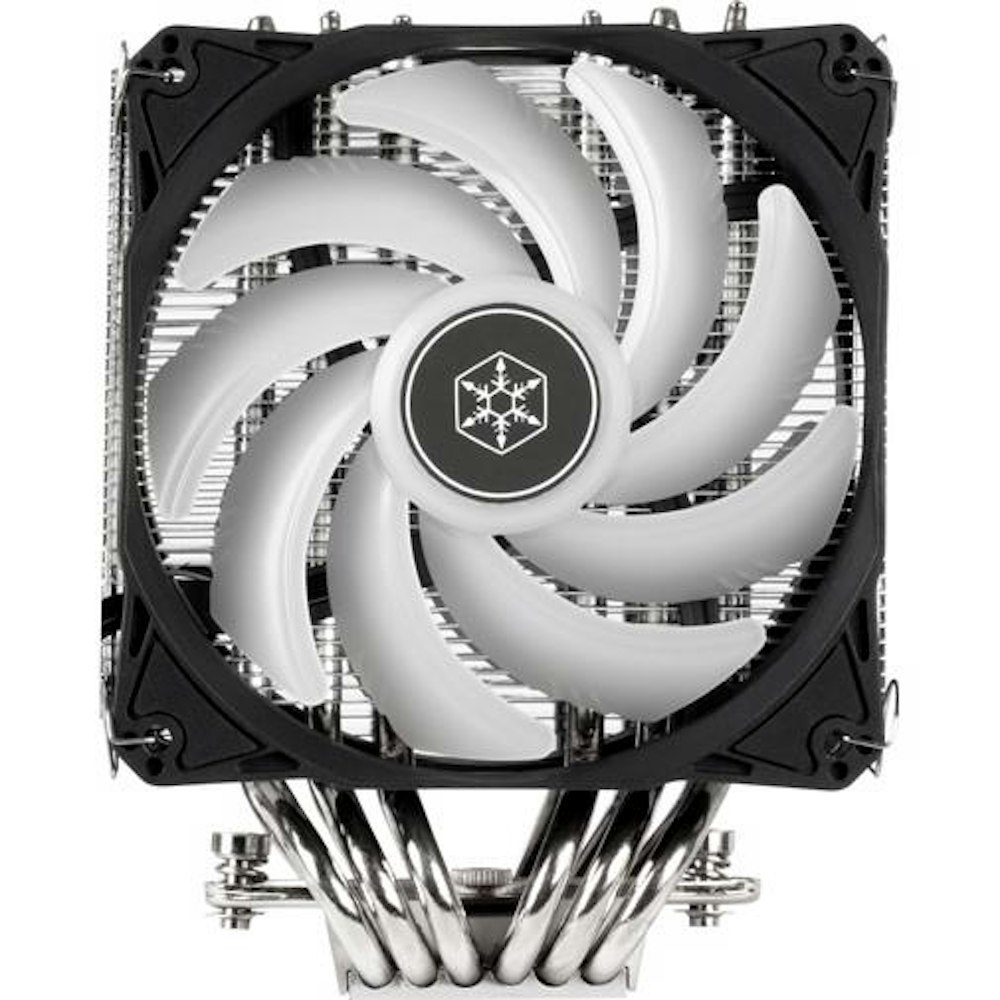 A large main feature product image of SilverStone Hydrogon D120 ARGB Dual Tower CPU Cooler - Black