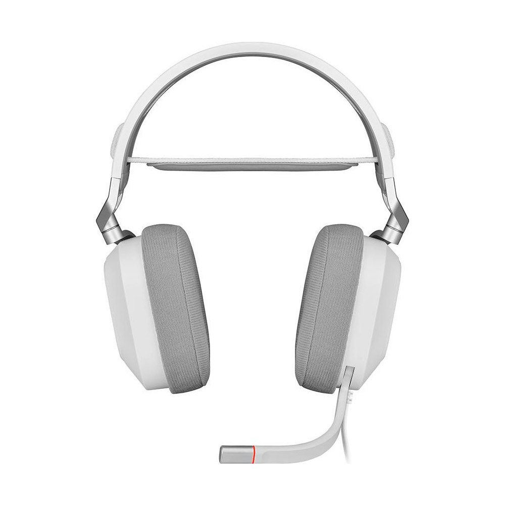 A large main feature product image of Corsair HS80 RGB USB Wired Gaming Headset (White)