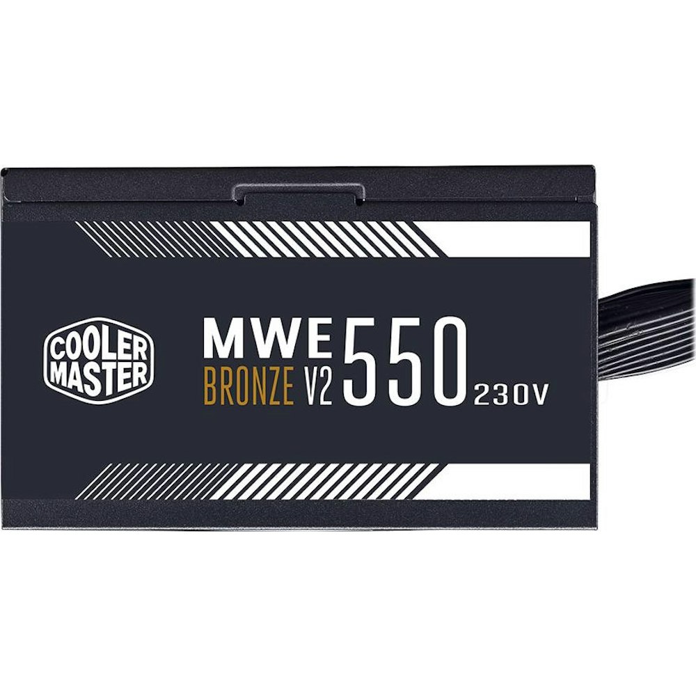 A large main feature product image of Cooler Master MWE V2 550W ATX Bronze PSU