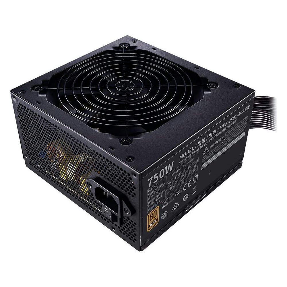 A large main feature product image of Cooler Master MWE V2 750W ATX Bronze PSU