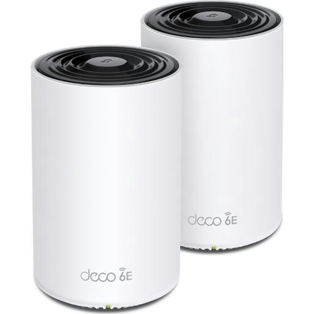 A large main feature product image of TP-Link Deco XE75 Pro - AXE5400 Wi-Fi 6E Tri-Band Mesh System (2 Pack)