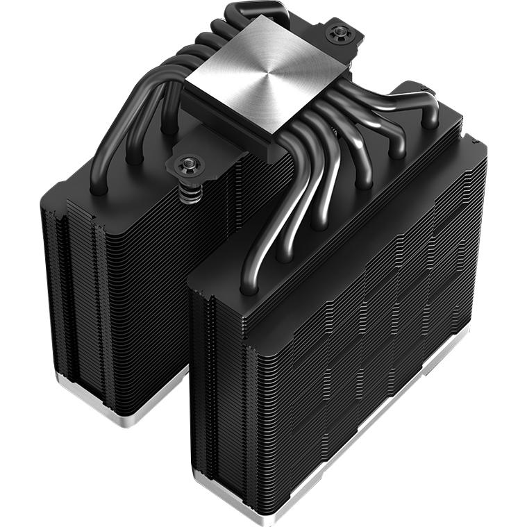 A large main feature product image of DeepCool AK620 ZERO DARK Dual-Tower CPU Cooler