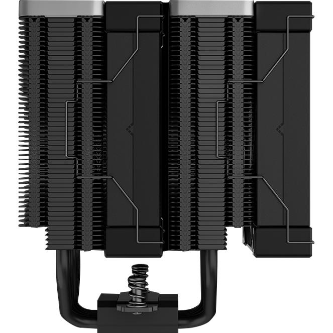 A large main feature product image of DeepCool AK620 ZERO DARK Dual-Tower CPU Cooler