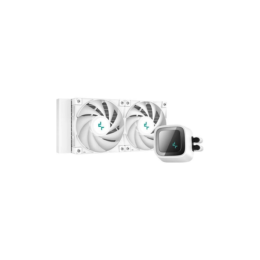 A large main feature product image of DeepCool LS520 ARGB 240mm AIO CPU Cooler - White