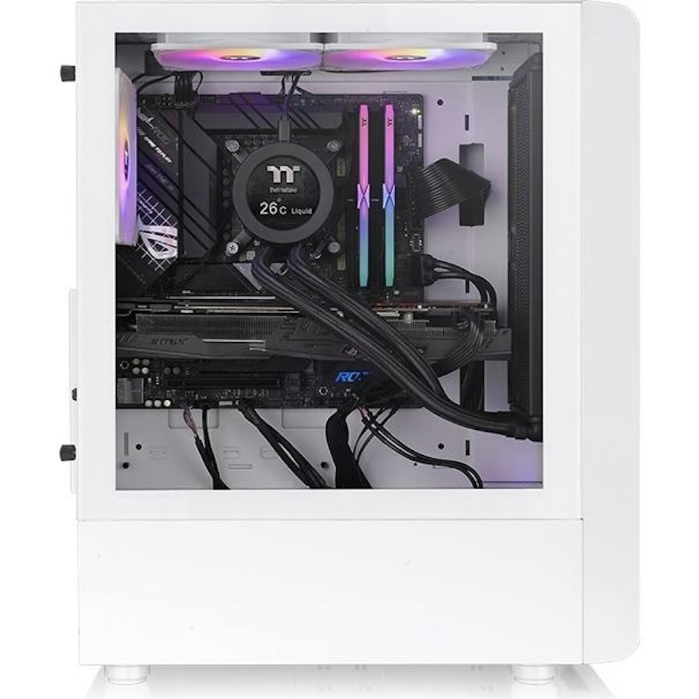 A large main feature product image of Thermaltake S200 - ARGB Mid Tower Case (Snow)
