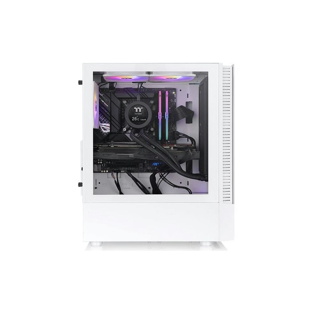A large main feature product image of Thermaltake View 200 - ARGB Mid Tower Case (Snow)