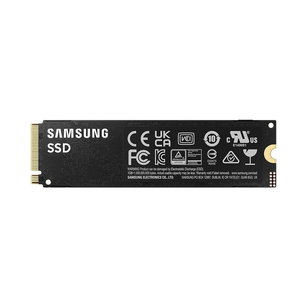 A large main feature product image of Samsung 990 Pro PCIe Gen4 NVMe M.2 SSD - 1TB
