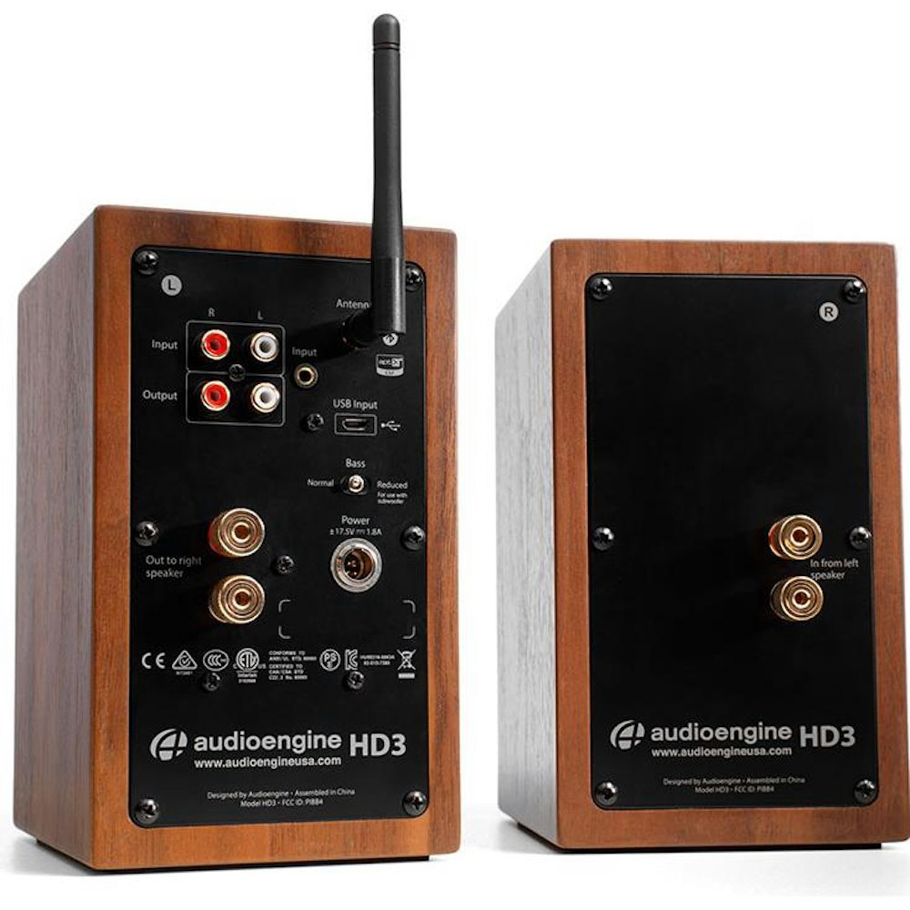A large main feature product image of Audioengine HD3 - Wireless Desktop Speakers (Walnut)