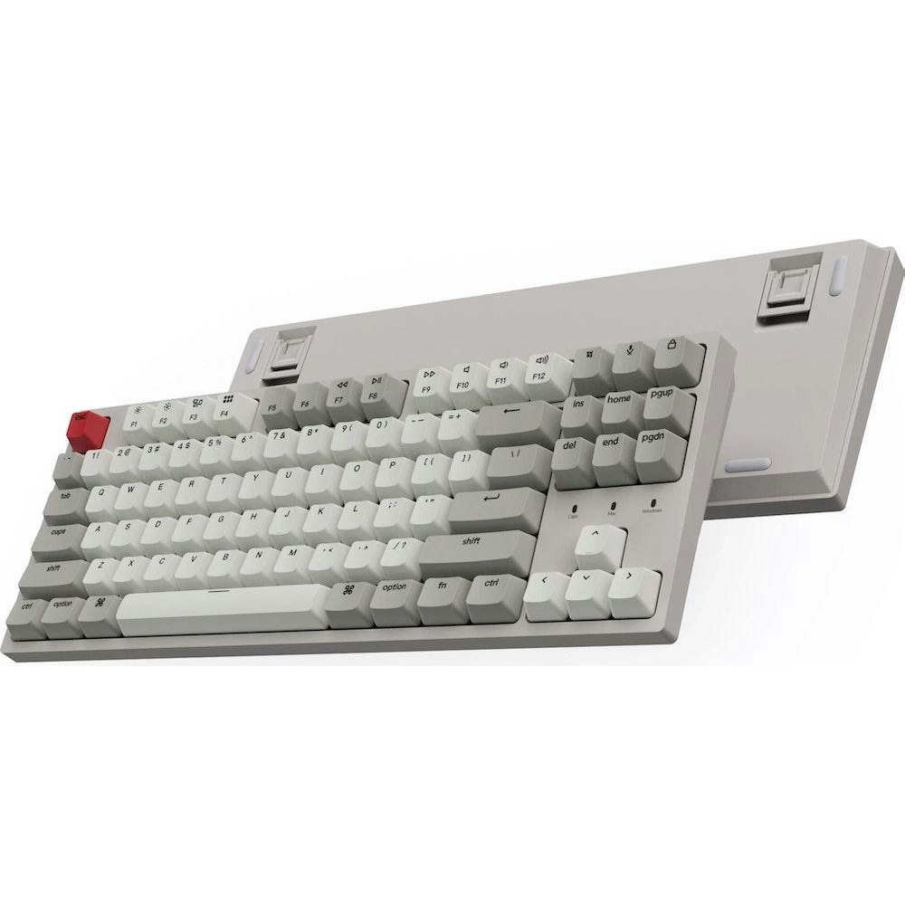 A large main feature product image of Keychron C1 TKL Mechanical Keyboard - Retro Grey (Red Switch)