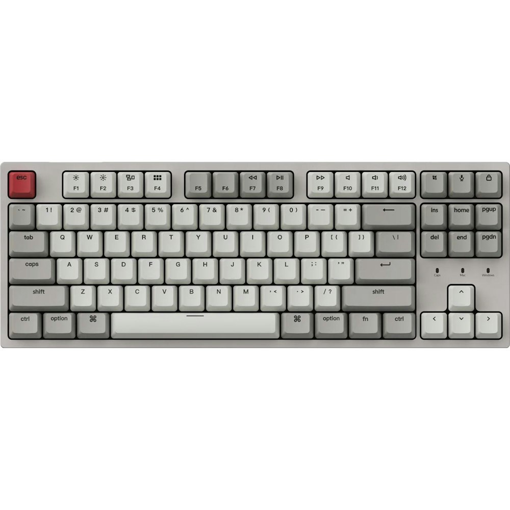 A large main feature product image of Keychron C1 TKL Mechanical Keyboard - Retro Grey (Red Switch)