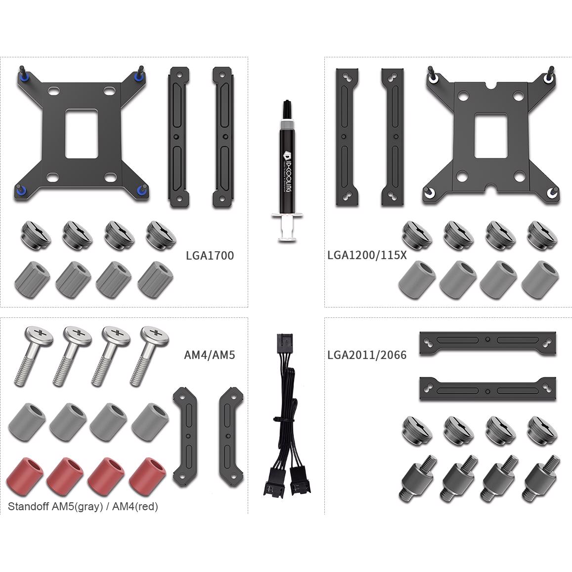 A large main feature product image of ID-COOLING DashFlow Basic 240mm AIO Liquid CPU Cooler (White)