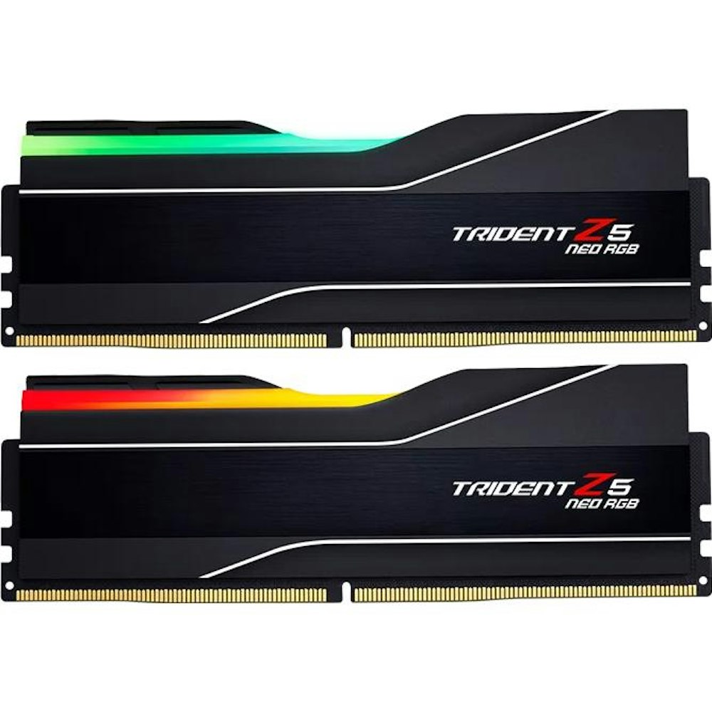 A large main feature product image of G.Skill 32GB Kit (2x16GB) DDR5 Trident Z5 Neo AMD EXPO RGB C32 6000MHz -  Black