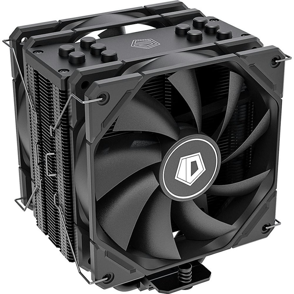 A large main feature product image of ID-COOLING SE-225-XT Black V2 CPU Cooler
