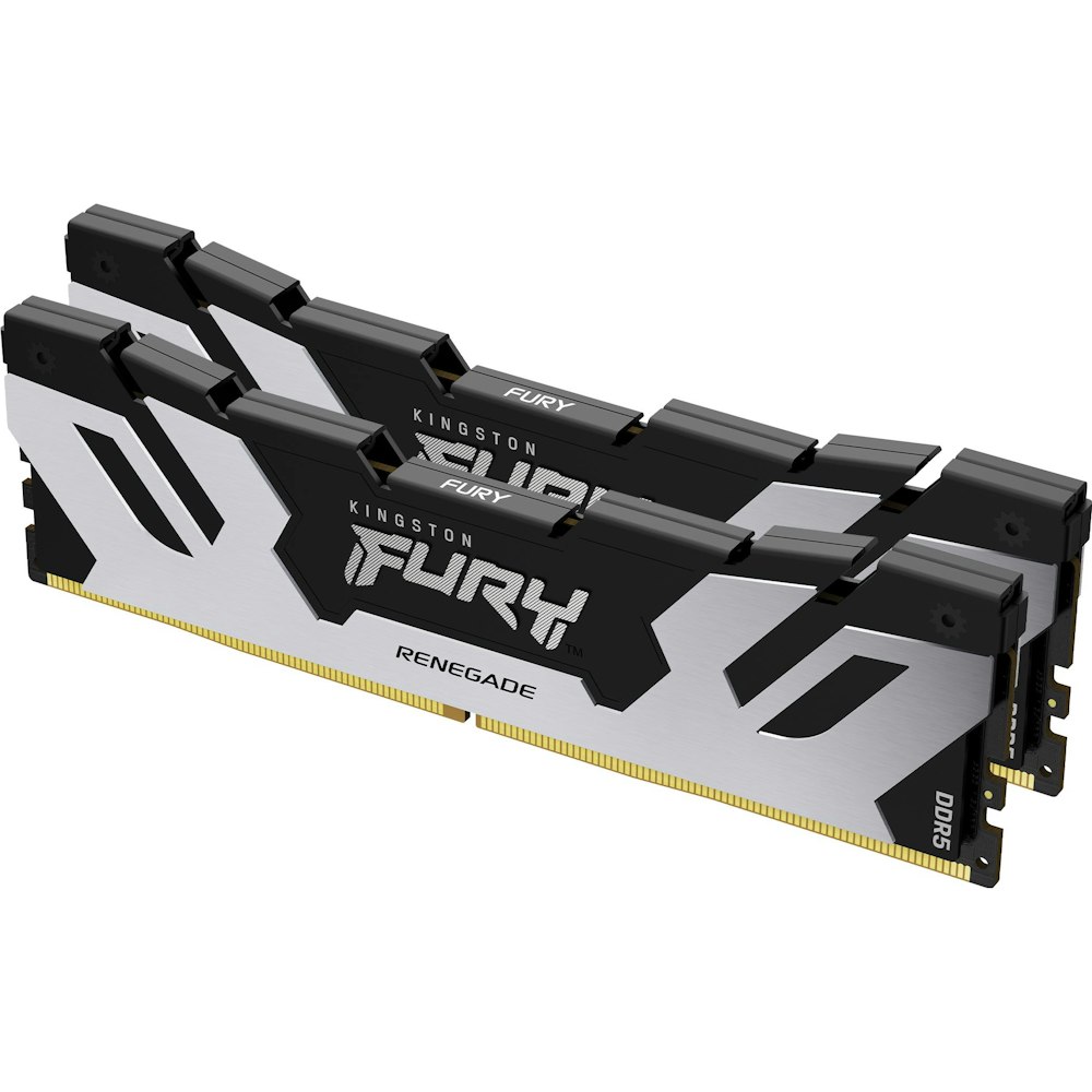 A large main feature product image of Kingston 32GB Kit (2x16GB) DDR5 Fury Renegade C38 7200MHz - Black
