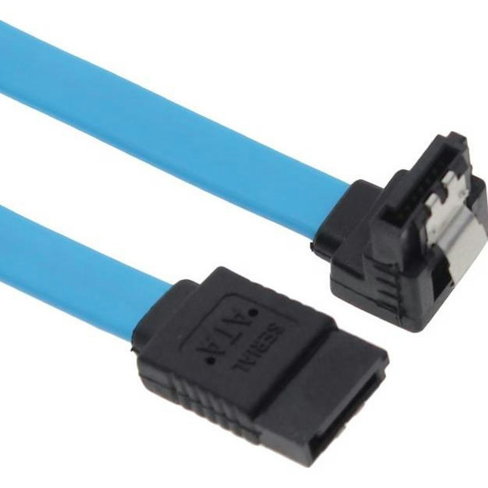 A large main feature product image of Astrotek Serial ATA SATA 3.0 Data Cable 50cm Male to Male 180 to 90 Degree - Blue