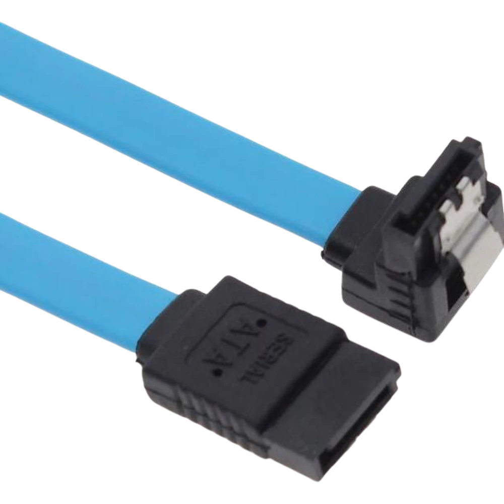 A large main feature product image of Astrotek Serial ATA SATA 3.0 Data Cable 50cm Male to Male 180 to 90 Degree - Blue
