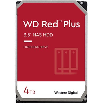 Product image of WD Red Plus 3.5" NAS HDD - 4TB 256MB - Click for product page of WD Red Plus 3.5" NAS HDD - 4TB 256MB