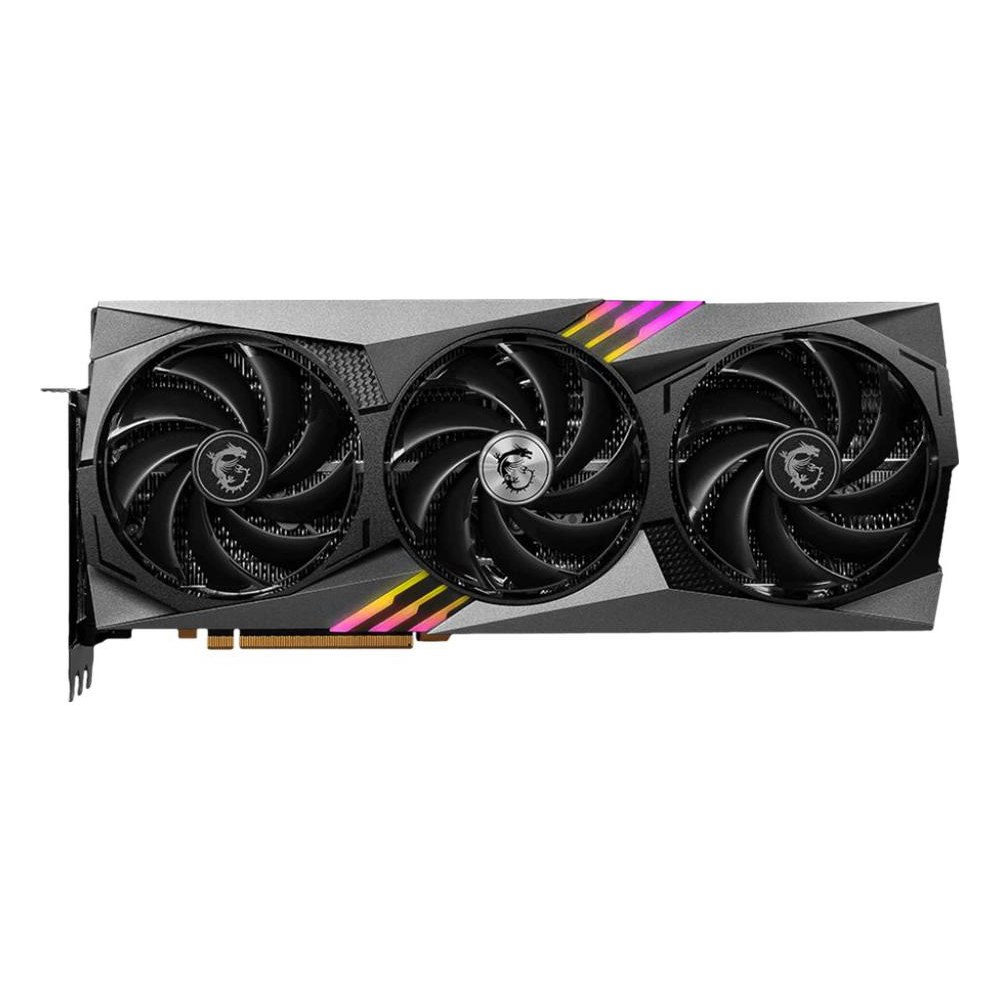 A large main feature product image of MSI GeForce RTX 4090 Gaming X Trio 24GB GDDR6X