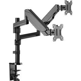 A large main feature product image of Brateck Interactive Counterbalanced Dual LCD Desk Mounted Monitor Arm- 17"-32"