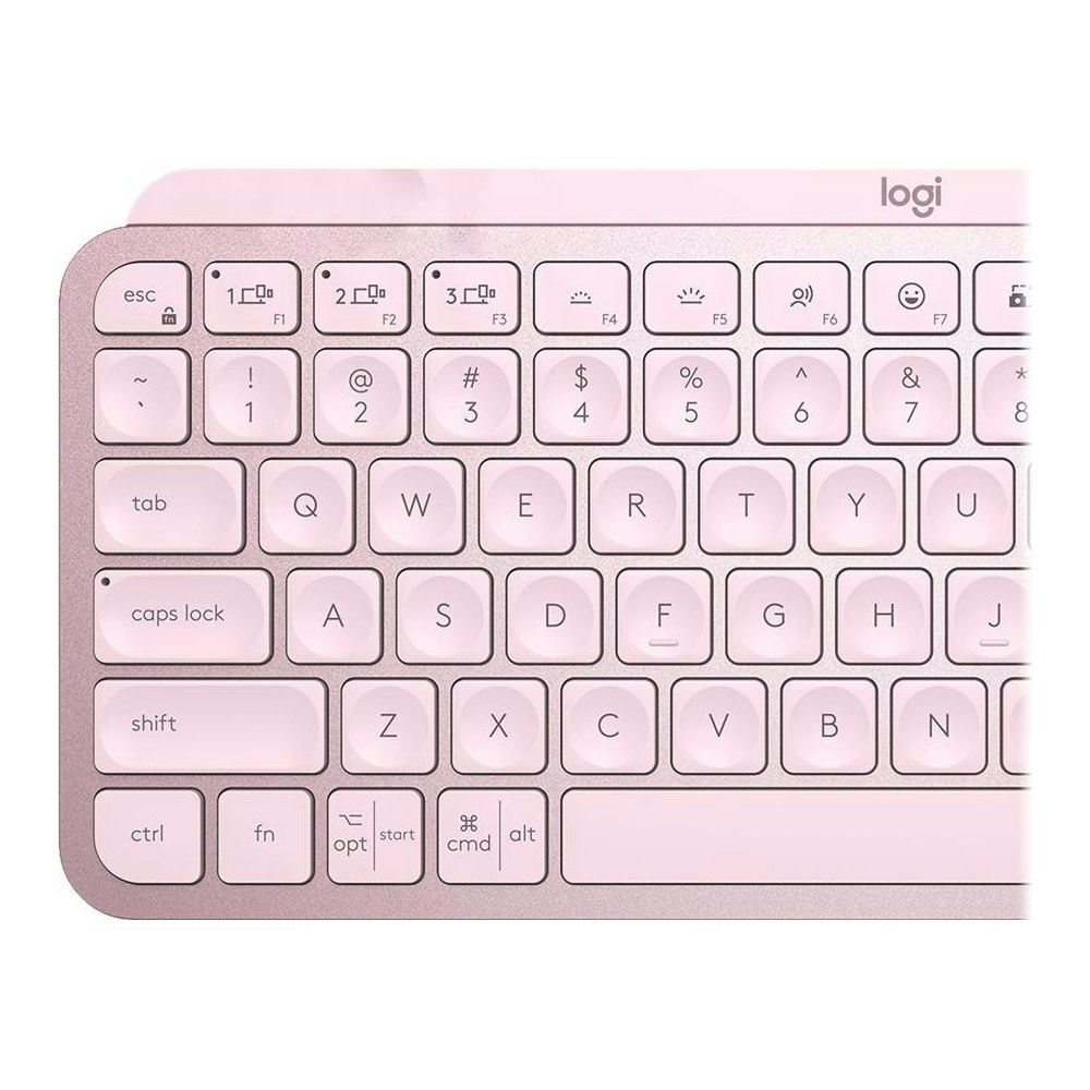 A large main feature product image of Logitech MX Keys Mini Minimalist Wireless Illuminated Keyboard - Rose