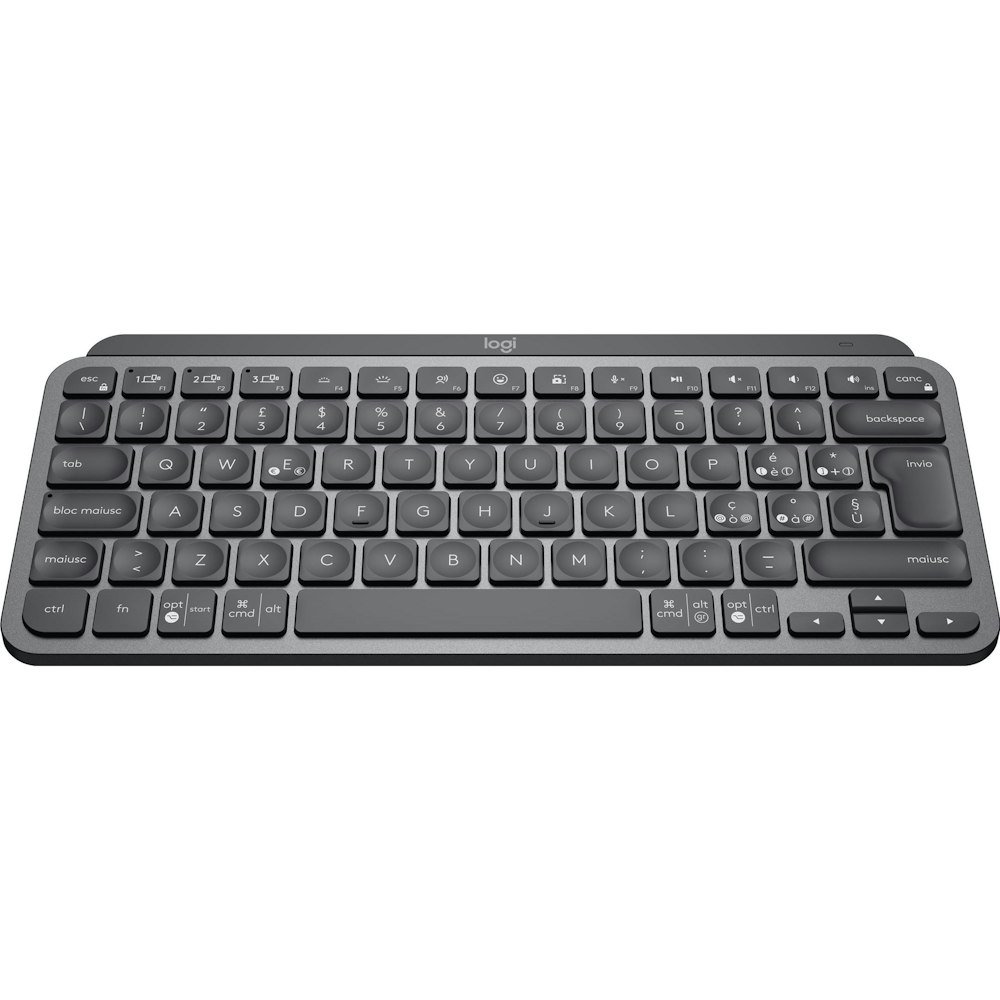 A large main feature product image of Logitech MX Keys Mini Minimalist Wireless Illuminated Keyboard - Graphite