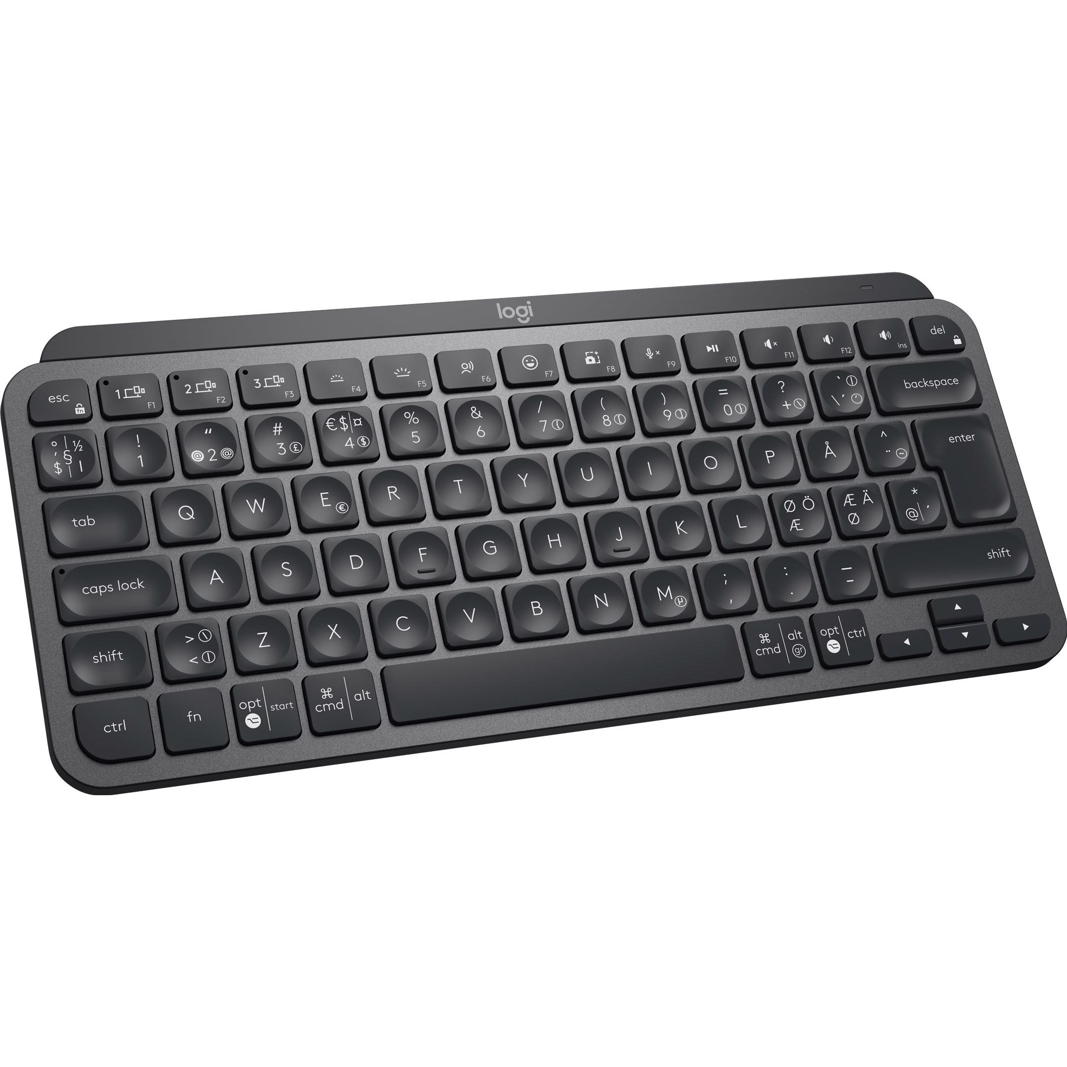 A large main feature product image of Logitech MX Keys Mini Minimalist Wireless Illuminated Keyboard - Graphite