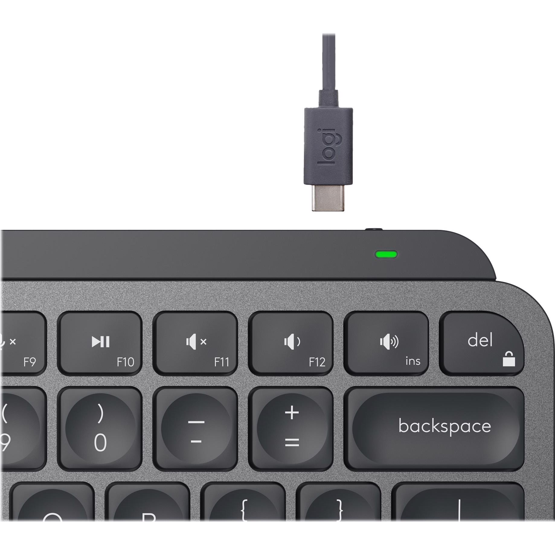 A large main feature product image of Logitech MX Keys Mini Minimalist Wireless Illuminated Keyboard - Graphite