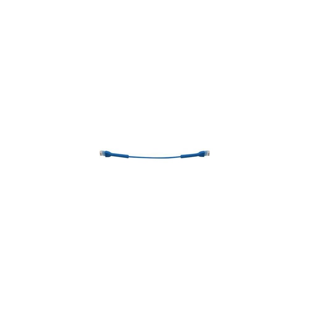 A large main feature product image of Ubiquiti UniFi Cat6 22cm Ultra-Thin Bendable Patch Cable - Blue