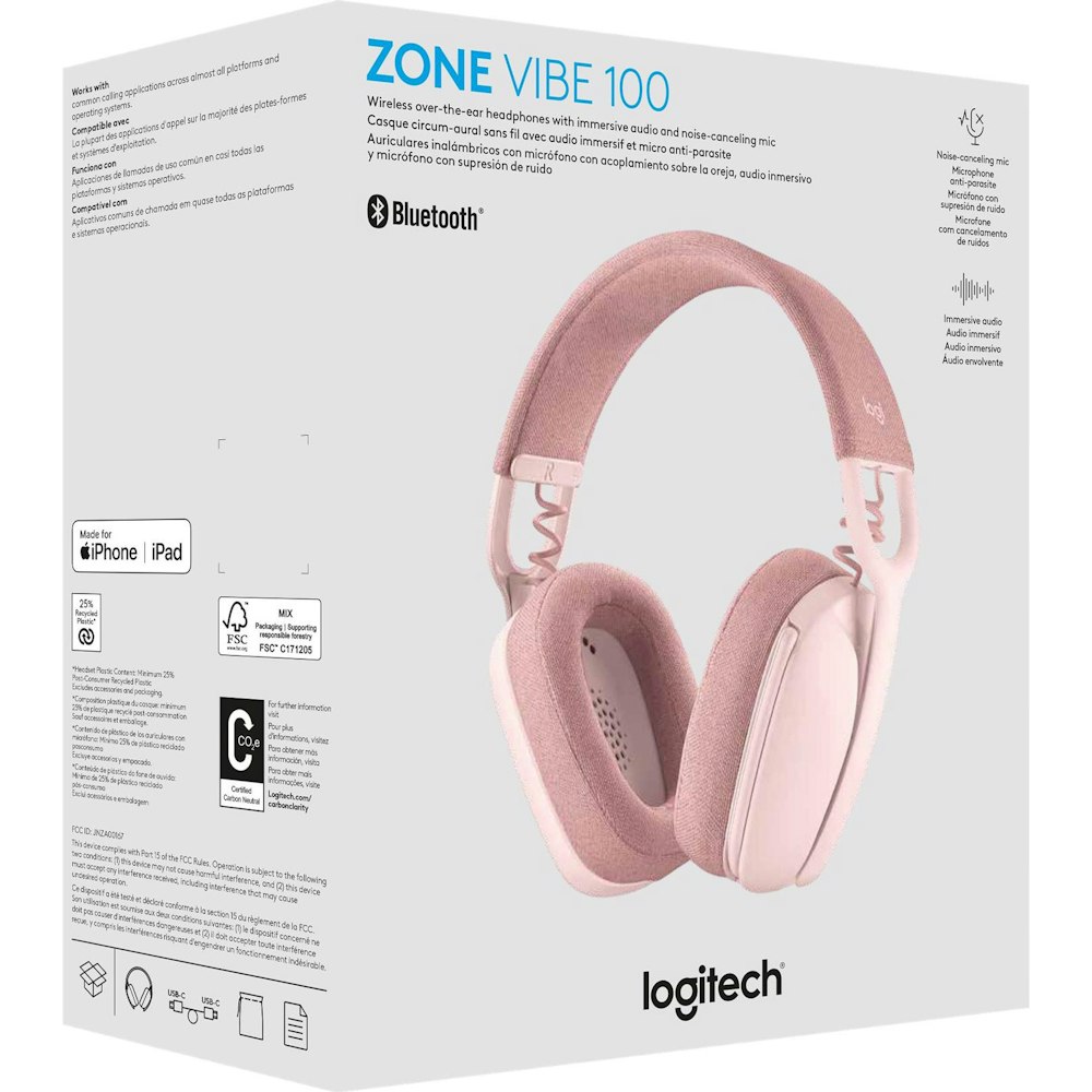 Computers | PLE 100 Logitech Vibe Wireless Bluetooth Headset - Rose Zone