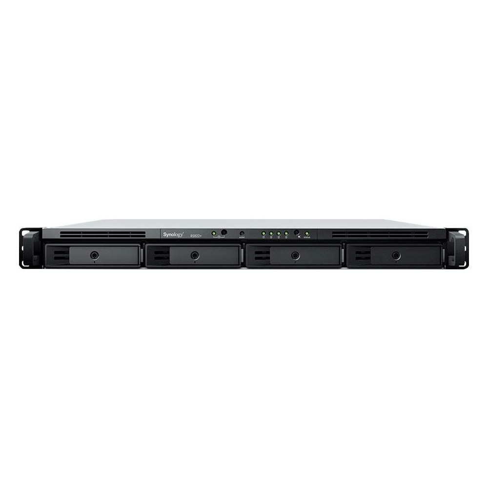 A large main feature product image of Synology RS822+ RackStation 4-Bay Scalable NAS ( RAIL KIT optional )