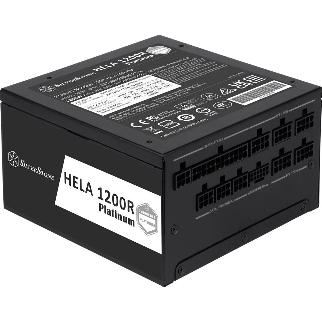 A large main feature product image of SilverStone HELA R 1200W Platinum PCIe 5.0 ATX Modular PSU