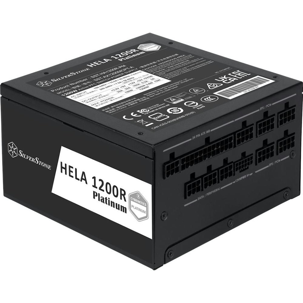 A large main feature product image of SilverStone HELA 1200R 1200W Platinum PCIe 5.0 ATX Modular PSU