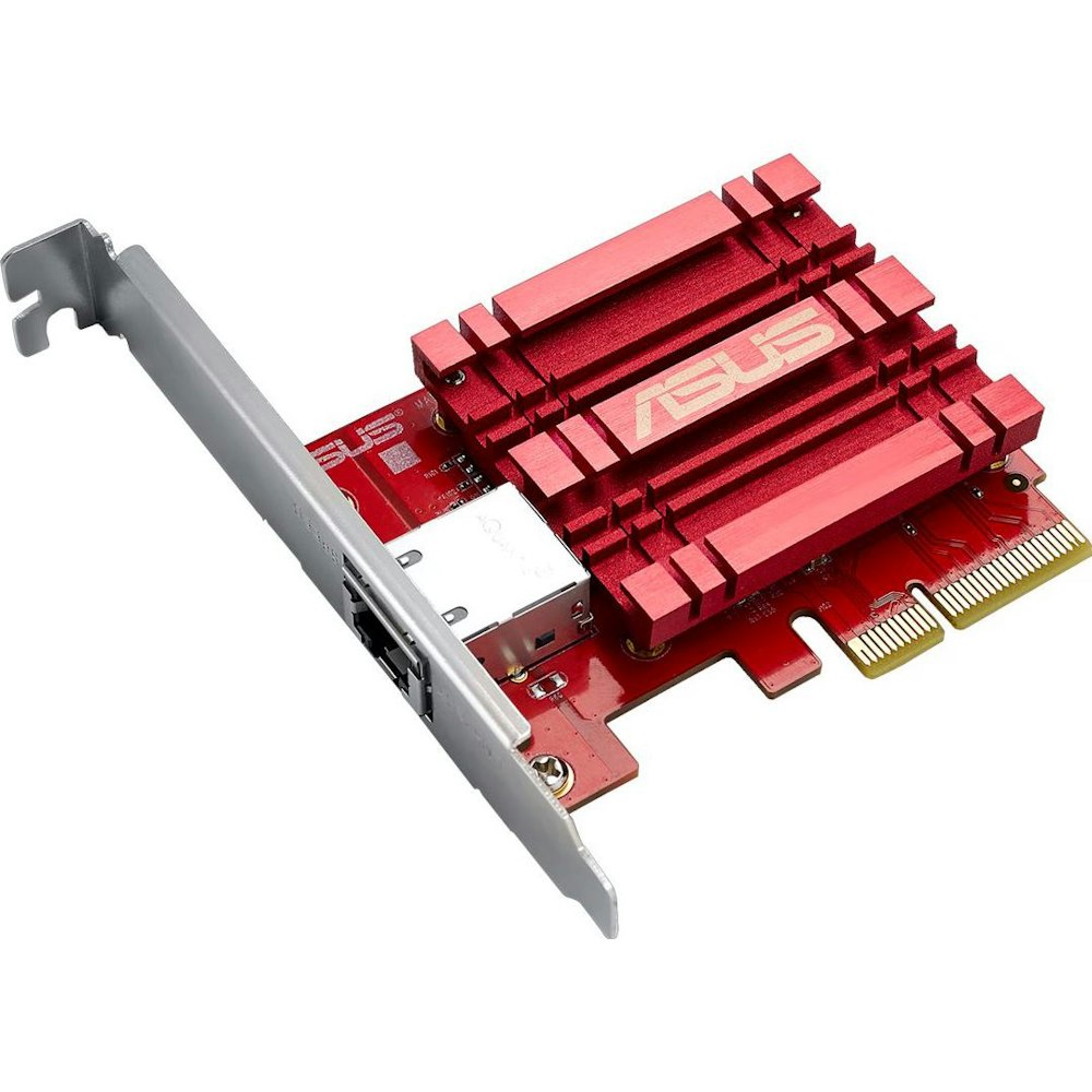 A large main feature product image of ASUS XG-C100C V2 10GbE PCIe Networking Adapter