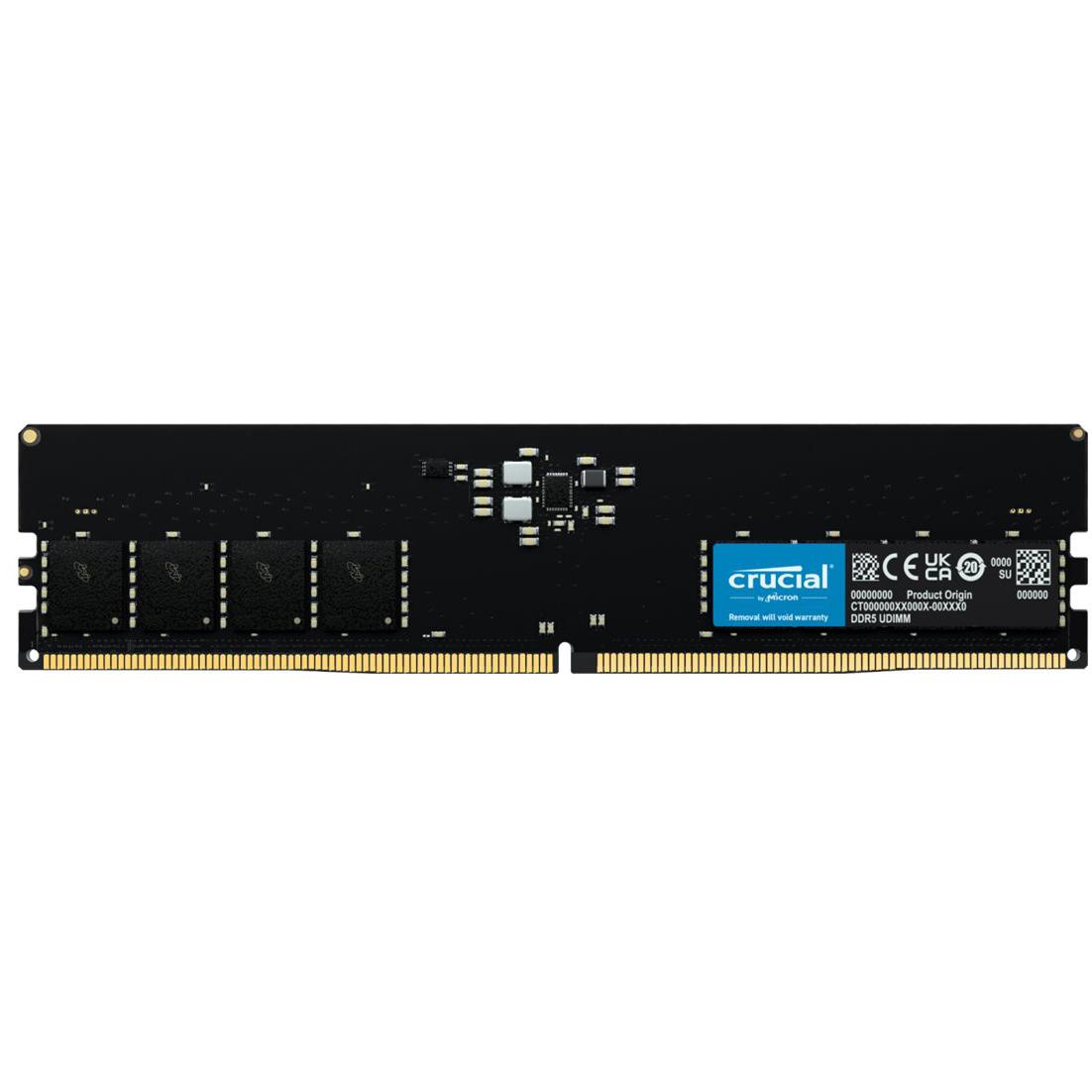 A large main feature product image of Crucial 32GB Single (1x32GB) DDR5-4800 C40