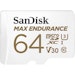 A product image of SanDisk MAX ENDURANCE UHS Class 3 microSD Card 64GB