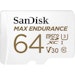 A product image of SanDisk MAX ENDURANCE 64GB microSDXC U3 V30 UHS-I microSD Card