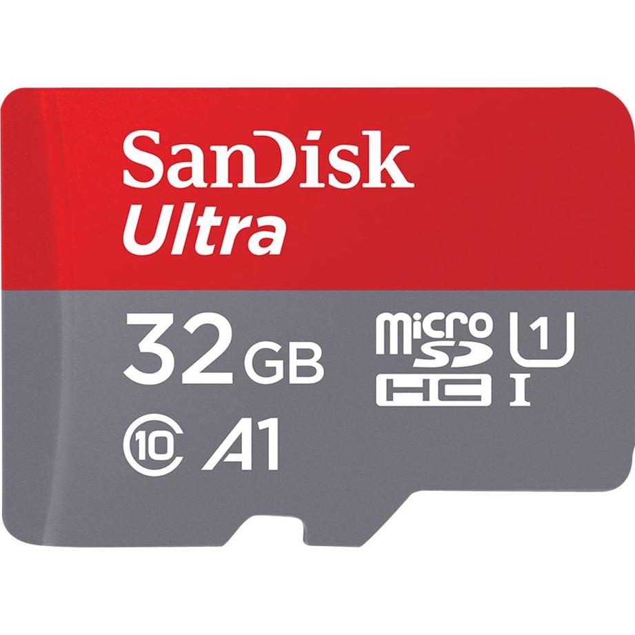 A large main feature product image of SanDisk Ultra 32GB microSDHC U1 A1 UHS-I microSD Card