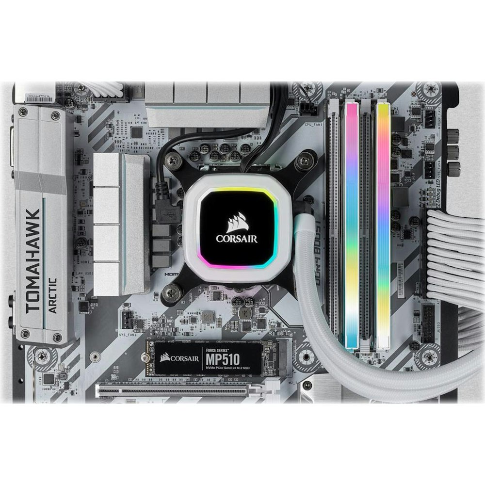 A large main feature product image of Corsair 32GB Kit (2x16GB) DDR4 Vengeance RGB Pro SL C16 3200MHz - White