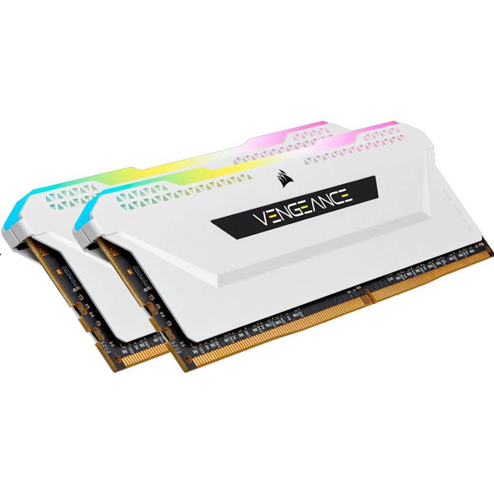 A large main feature product image of Corsair 16GB Kit (2x8GB) DDR4 Vengeance RGB Pro SL C18 3600MHz - White